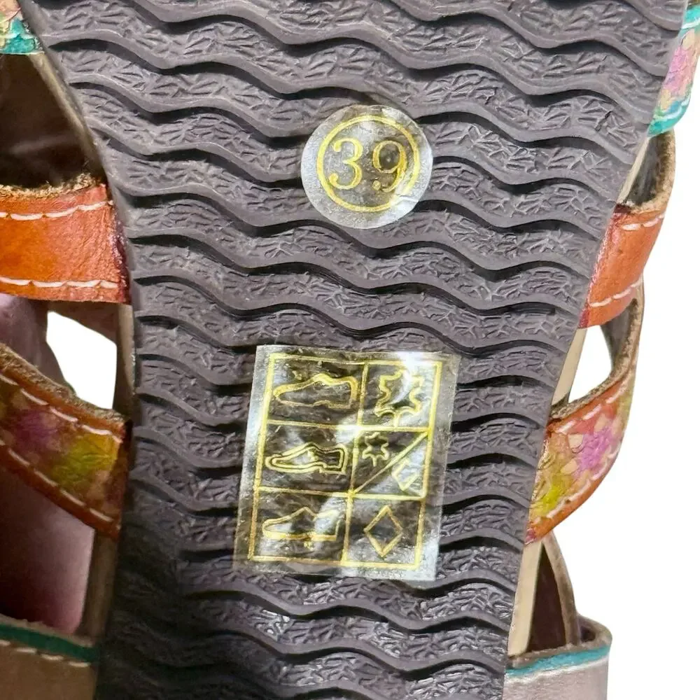 Spring Step L'Artiste Women's 39 US 8.5 Leather Boho Open Toe Heeled Sandals - Picture 13 of 13